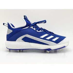 Adidas Men's Icon 6 Baseball Metal Cleats Blue White Lace Up FV9342 Size 13